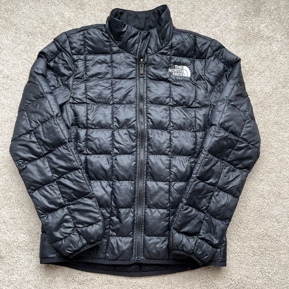 North Face Thermoball Eco Puffer Jacket Girls Large 12 Black Quilted Insulated